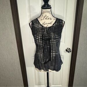Halogen Black and White Sleeveless Top